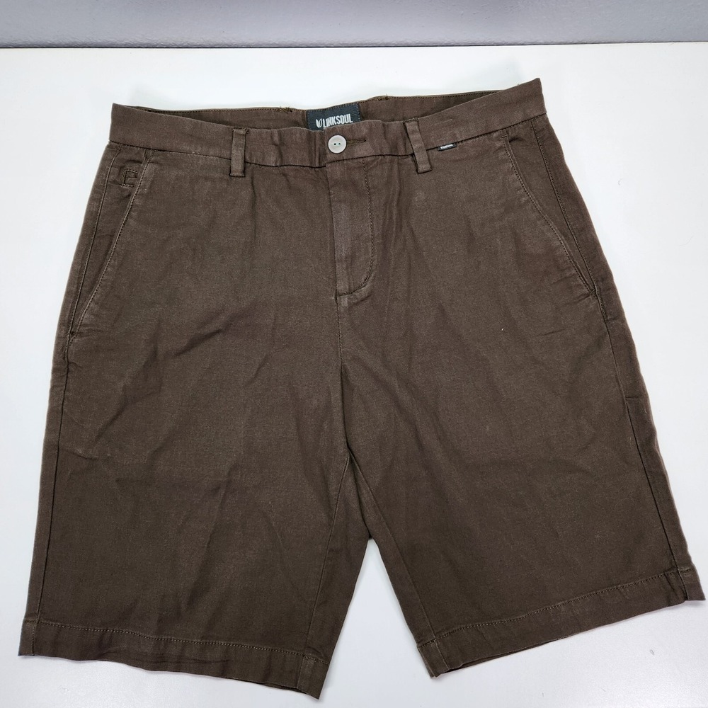 Linksoul Classic Solid Boardwalker Chino Shorts in Brown - Size 34 - Gently Used